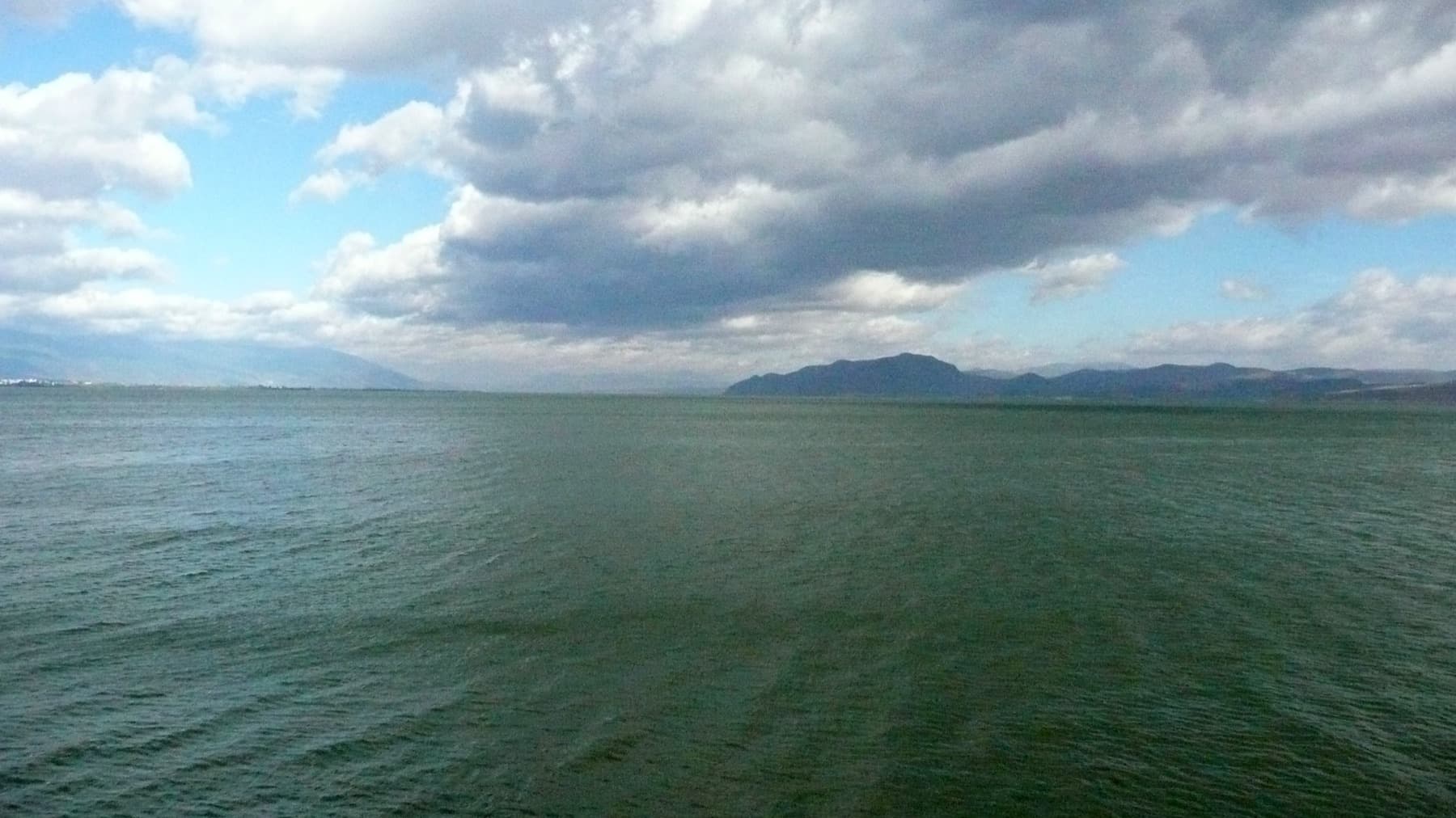 Erhai Lake near Dali in Yunnan with mountains in the distance